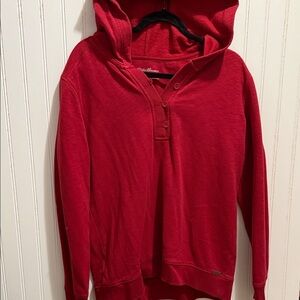 Eddie Bauer Cherry Red Fleece Hoodie large tall